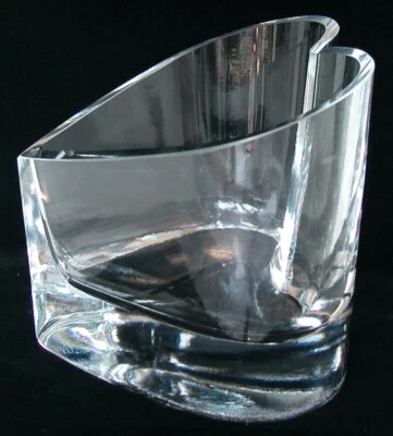 Vintage MCM 5" Crystal Heart-shaped Bowl "Romance", etched signature Jack Badash - Image 1 of 4