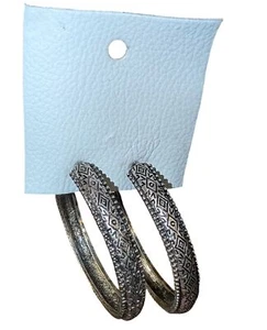 Free People Accessories Large Boho Thunder Kiss Hoop Earrings NWT - Picture 1 of 3
