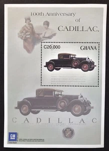 GHANA CADILLAC STAMP SOUVENIR SHEET 2003 MNH 100TH ANNIVERSARY OF CADILLAC AUTO - Picture 1 of 1