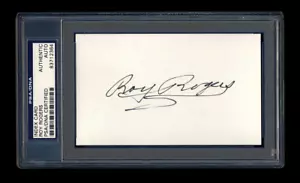 CARTOLINA INDICE ROY ROGERS FIRMATA COME NUOVA AUTOGRAFATA PSA/DNA SLABBED BELLISSIMA! - Foto 1 di 1