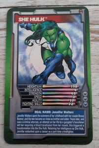 Top Trumps Marvel Comic Heroes 2 cartas singulares de She Hulk 2003 Jennifer Walters - Imagen 1 de 4