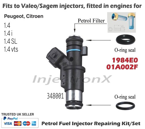 Fuel Injector Service Kit O-Ring fits to Peugeot, Citroen 1.4 engines ...
