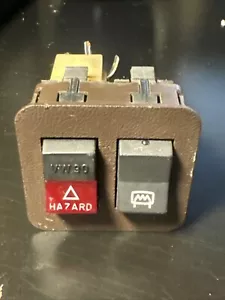 1978-1985.5 Porsche 944 924 Hazard Flasher & Rear Defogger Switch w/ Bezel BROWN - Picture 1 of 12