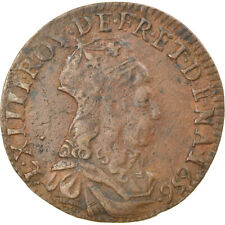 [#875439] Coin, France, Louis XIV, Liard de France au buste juvénile, deuxième t