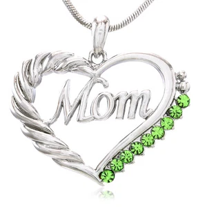 Nuevo Collar Corazón Verde MAMÁ Amor Colgante Mujeres Día de la Madre Joyería Regalo para Mamá - Imagen 1 de 2