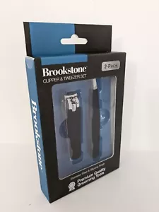 Brookstone Stainless Anodized Steel Silicone Cover Nail Clipper & Tweezer Set - Picture 1 of 4