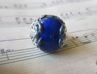 Ω Anello Scorpioni Halten Blu Lapislazzuli TG 18,8 MM Argento Sterling 925 - Immagine 1 di 4