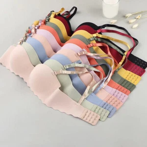 Biancheria intima lingerie tubino top bralette donna reggiseni push up senza cuciture morbido tinta unita top - Foto 1 di 34