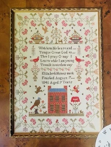 New With Thy Needle & Thread ELIZABETH HUNT 1845 Cross Stitch Pattern Chart - Picture 1 of 3