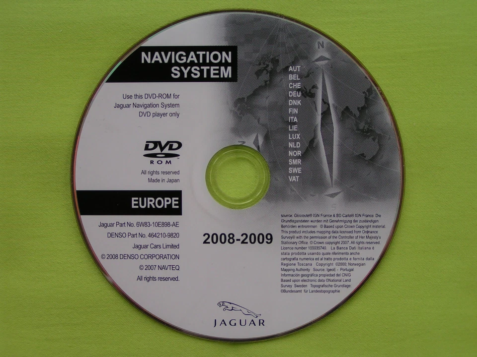 DVD NAVIGATION JAGUAR DEUTSCHLAND EUROPA 2009 XF X250 XK MY TYPE X150 DENSO MMM2 - Bild 1 von 1