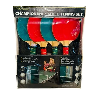 Set ping pong o ping pong vintage universale palette legno ProSport nuovo con scatola - Foto 1 di 4