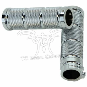 Stroker Knurled Billet 1" Grips, Chrome (73-12 applications) - Picture 1 of 3
