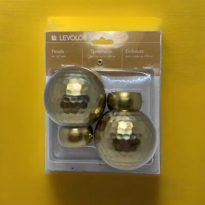 Tapas de extremo de barra de cortina de bola martillada de 1 y 3/8 pulgadas de Levolor nuevas y selladas Foto 1 de 4