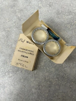 New In Box NOS Phil Wood BB cup set, cups, Italian 36x24, steel - Image 1 of 2