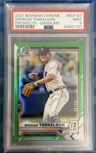 Bowman Chrome Prospects 2021 #BCP187 Spencer Torkelson verde ref. PSA 9 - Imagen 1 de 2
