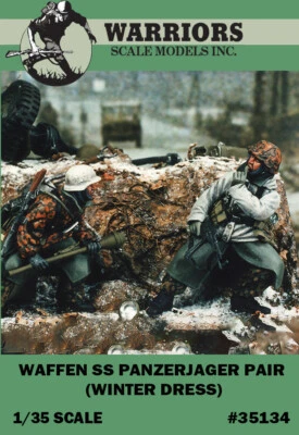 1/35 WAFFEN PANZERJAGER PAIR(WINTER DRESS) 2 Resin Figures/Set WARRIORS#35134 - Image 1 of 2