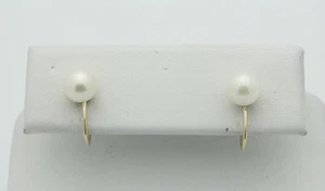 Pendientes empujables hacia atrás a tornillo vintage de oro amarillo de 14 K YG 6,3 mm 1,7 g #1651 - Imagen 1 de 1