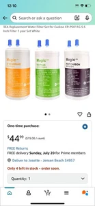 3EA Replacement Water Filter Set for Cuckoo CP-PS011G 5.5 Inch Filter Open Box - Picture 1 of 5