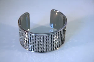 INC silver tone wide Mesh-Look Cuff Bracelet 7" - Picture 1 of 2