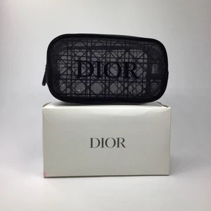 Dior schwarz Netz Make-up Tasche Kosmetiktasche Limited Edition - 6" x 3,5" x 3,5" Neu im Karton - Bild 1 von 4