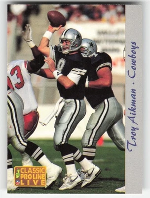 Troy Aikman, 1993 Pro Line Live, #51, Dallas Cowboys, - Image 1 of 2