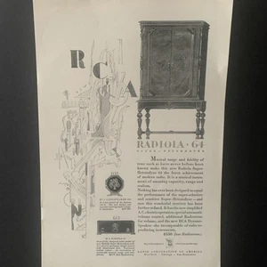 Vintage 1928 Radiola 64 Super Reterodyne Ad Advertisement - Picture 1 of 2
