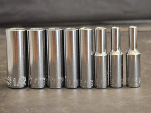 Craftsman 1/4" Drive 8 Piece 6 Pt Point SAE Deep Chrome Socket Set NEW - Picture 1 of 5