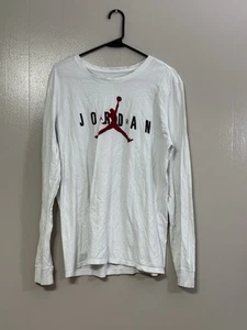 Nike Air Jordan. White Long Sleeve T-Shirt.  Size Large. Jumpmam Jordan.     C10 - Picture 1 of 8