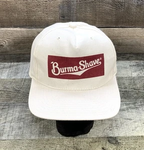 Vintage Burma-Shave Snapback Hat Retro Baseball Cap Logo White Red New W/O Tags - Picture 1 of 12