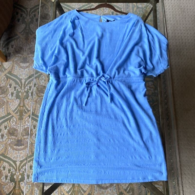 Vestido de Encubrimiento DKNY Talla Grande 16 Y2K Vintage Azul Cordón Fácil Ajuste Resort Nuevo Foto 1 de 4