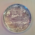 Vtg Souvenir Ironstone Porcelain Dish West Virginia the Mountain State Sites WV