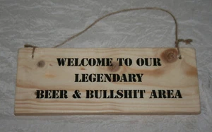 Welcome To Our Beer & Bullshit Area Sign Plaque Custom Patio Shed Den Bar Garage - Picture 1 of 74