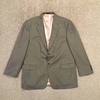 Blazer Stafford Para Hombre 44R Negro Beige Pata de Gallo Lana Dos Botones Ventilación Única Foto 1 de 4