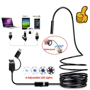 6.5FT 3 IN 1 USB Borescope Endoscope Snake Inspection Camera IP67 For Android PC - Imagen 1 de 16