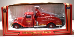 1934 Red Ford Tow Truck V8 Engine Crown Jewels NAPA Tools 1:24 Bank New in Box - Picture 1 of 9