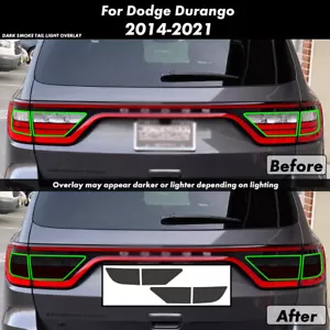 Película de vinilo precortada de tinte superpuesta de luz trasera de humo 4 piezas para Dodge Durango 2014-2024 - Imagen 1 de 7