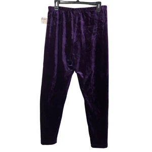 Vintage Purple Velvet Pants Taper Leg Velour 18/20 Retro Fashion Bug Deadstock - Picture 1 of 8