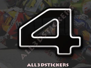 Adesivi Resinati Numero 4 Quattro 3D Colore Nero Dimensione 75mm - Foto 1 di 1