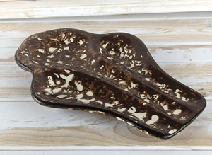 Stangl Town & Country Brown Spongeware Spoon Rest Wall Hanging 8.5" x 6" - Picture 1 of 15