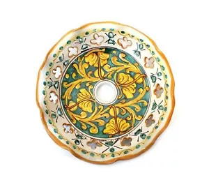 PIATTO PER LAMPADARIO CERAMICA SICILIANA DECORO MARTINA D.30 - Foto 1 di 2