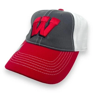 Wisconsin Badgers Top of the World Flex Fit Cap (Red/White/Gray) NWT Size L/XL - Picture 1 of 7