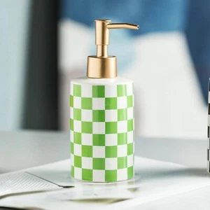 Ceramic Premium Liquid Soap Lotion Dispenser Hand Wash Green 310 ml - Picture 1 of 4