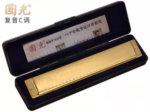 Personalisierte gravierte 24 Löcher Tremolo Mundharmonika Tonart C Mundharmonika mit Etui - Bild 1 von 10