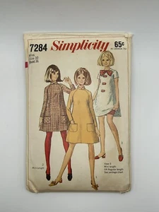 Simplicity 1967 Sewing Pattern #7284 Dress Bloomers Size 10 Bust 31 Hip 33 Cut - Picture 1 of 2