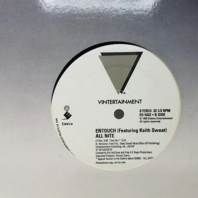 Entouch  Featuring Keith Sweat   All Nite 12" MAXI - 1989 Elektra  VINYL - Image 1 of 3
