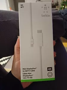 Belkin Connect Mini DisplayPort to HDTV Cable 2 Metres White For iMac MacBook  - Picture 1 of 3