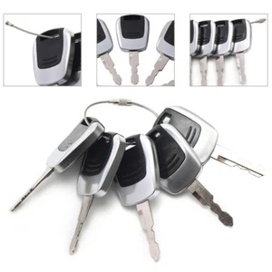 5PCS Ignition Keys w/Ring 21Q4-00090 R-9 Fit Hyundai Excavator Heavy Equipment - Picture 1 of 9