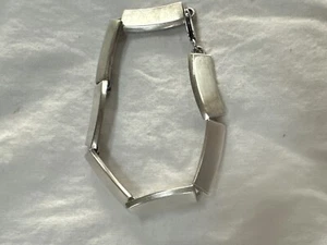 Pulsera vintage onda plateada .925 26,5 g 8 pulgadas para hombre y mujer - Imagen 1 de 5