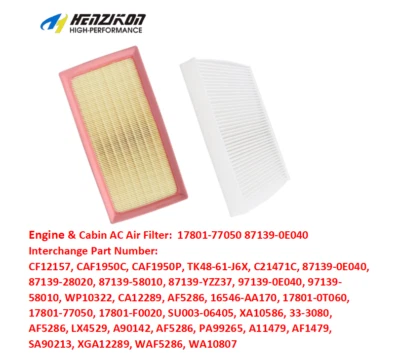 Filtro de aire motor y cabina para Toyota Camry 2018-2024 2,5 L Corolla 1,8 L 2,0 L Foto 1 de 4
