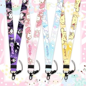 KT Phone Lanyard Kuromi Anti-Lost Cotton Weave Phone Strap Key Chain - Picture 1 of 25